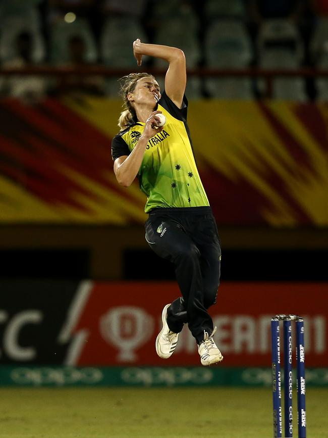 Ellyse Perry was Australia’s best against India, with three wickets and a cameo knock with the bat. Picture: Getty