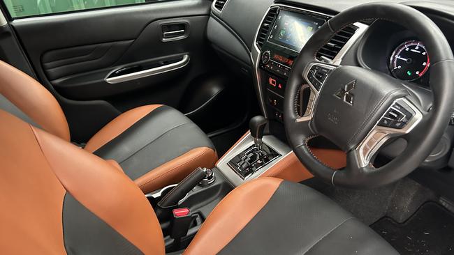 Mitsubishi's GSR Triton with the optional tan orange interior.