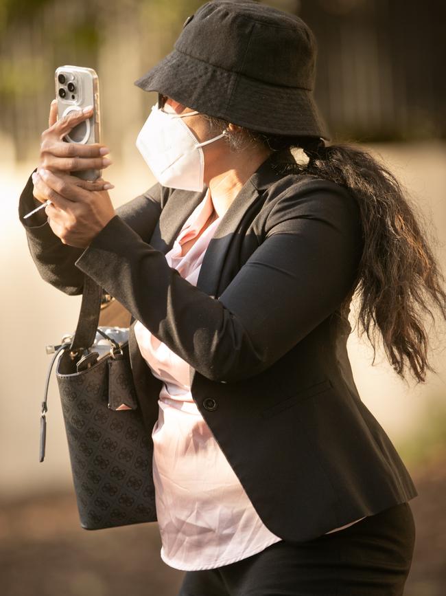 She appeared at Parramatta District Court for sentencing on three charges, one of record, use, disclose of protected agency info and two of official abuse of public office to gain advantage. Picture: Julian Andrews