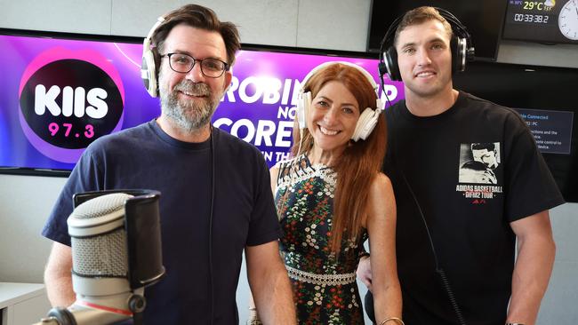 KIIS 97.3's new breakfast trio Kip Wightman, Robin Bailey, and Corey Oates, Milton. Picture: Liam Kidston