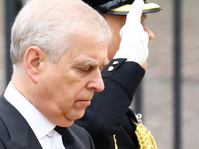 Prince Andrew at the state funeral and burial of Queen Elizabeth II. Picture: Hannah McKay- WPA Pool/Getty Images