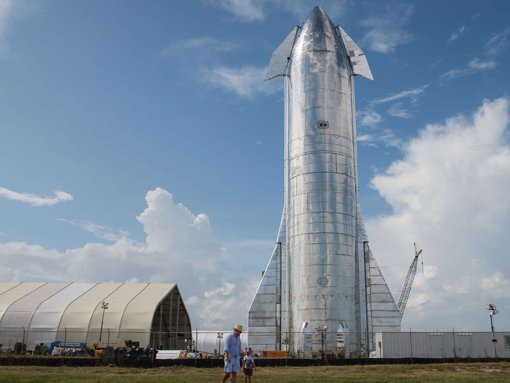 A prototype of SpaceX's Starship spacecraft is seen at the company's Texas launch facility in Boca Chica near Brownsville, Texas. Picture: Getty Images/AFP