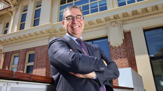 Premier Steven Marshall at North Tce’s Lot Fourteen, where his government has created a hi-tech industry hothouse. Picture: Russell Millard