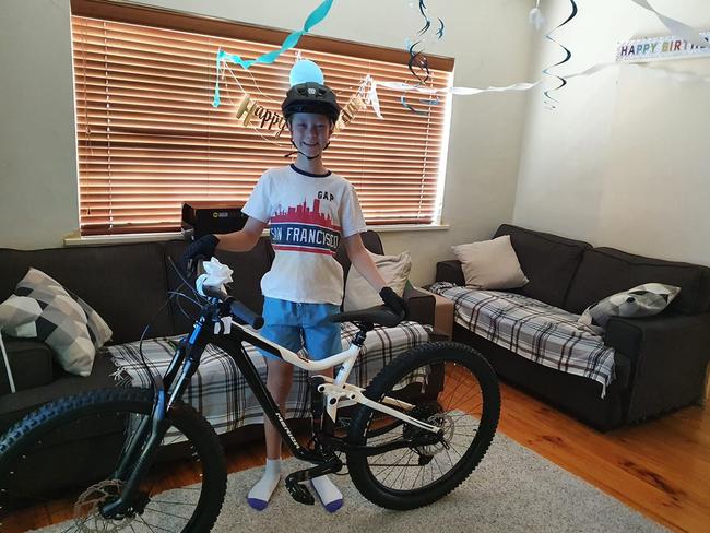 Aiden Williss bike was stolen just days after he got it. Picture: Tanya Wiliss