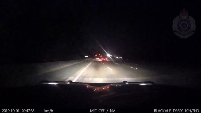 RAW: Police dashcam captures vehicle travelling at high speed before crash