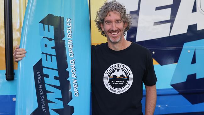 Atlassian co-founder Scott Farquhar during a recruitment drive by software company Atlassian in Rundle Mall Adelaide. Picture: NCA NewsWire / David Mariuz