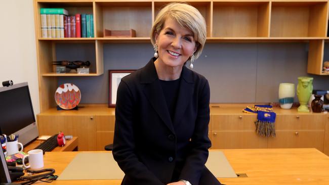 Former foreign minister Julie Bishop says the Liberal party suffers from “gender deafness”. Picture: Kym Smith