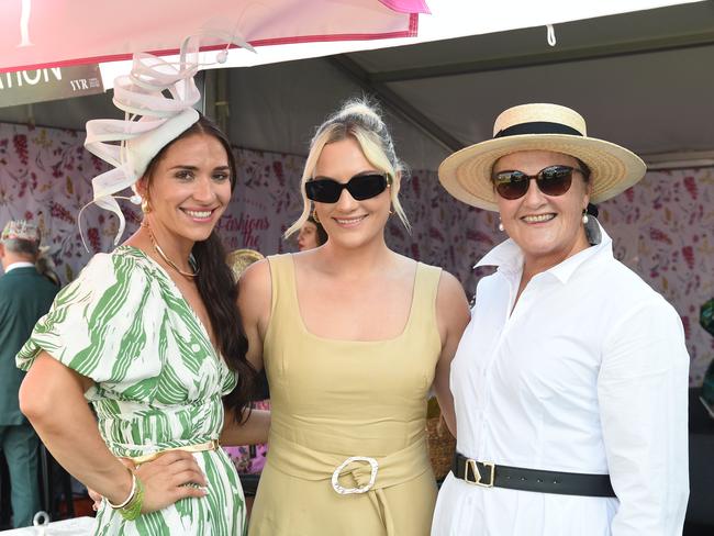 Yarra Valley Cup 2024. Adrianne Moore, Edwina Backwell and Leanne Backwell. Picture: David Smith