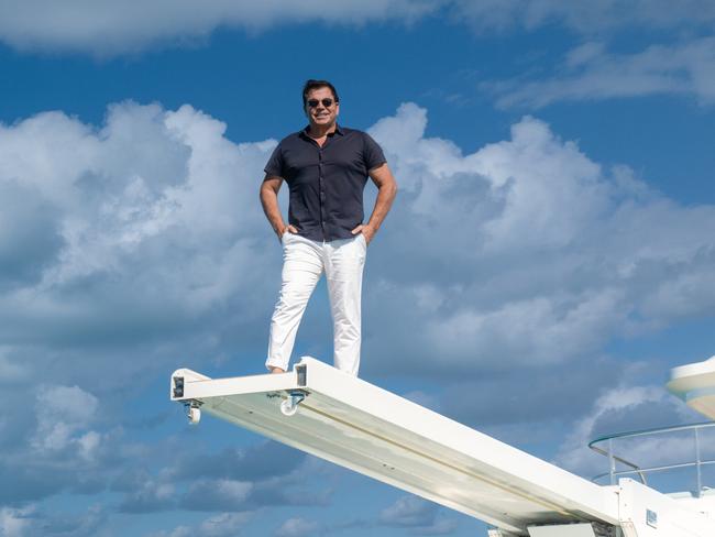 EMBARGO FOR THE RICH LIST 24 MARCH 2023. FEE MAY APPLY. Ian Malouf on a yacht in the Bahamas. Photo: Ahoy Club/Supplied