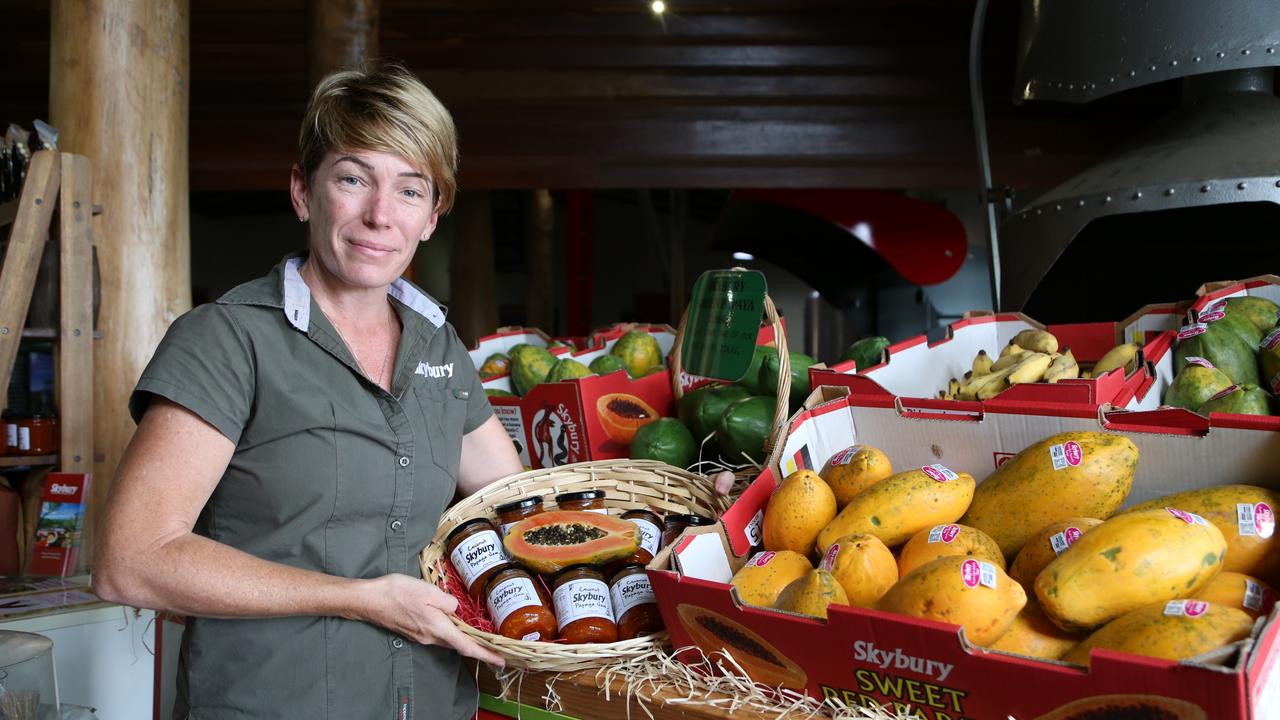 Skybury Coffee general manager Candy MacLaughlin is excited about experimenting more with papayas and creating new jams, chutneys, sauces and more with the product. Picture: Bronwyn Wheatcroft