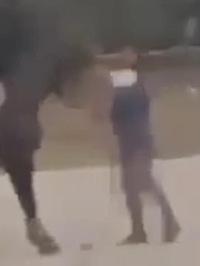 The grainy footage, leaked to The Advertiser last week, shows him in an Adelaide Hills training arena appearing, to unleash a savage attack on the unnamed showjumping horse. Picture: Supplied