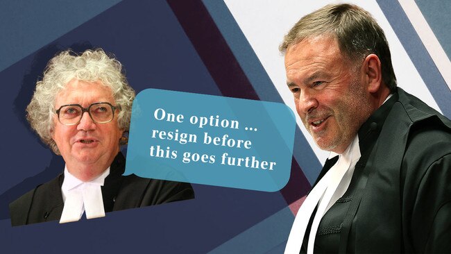 Chief Justice Alan Blow on Tuesday morning sent a message to Justice Gregory Geason, suggesting he could resign to stop a parliament-led disciplinary process ‘going further’.