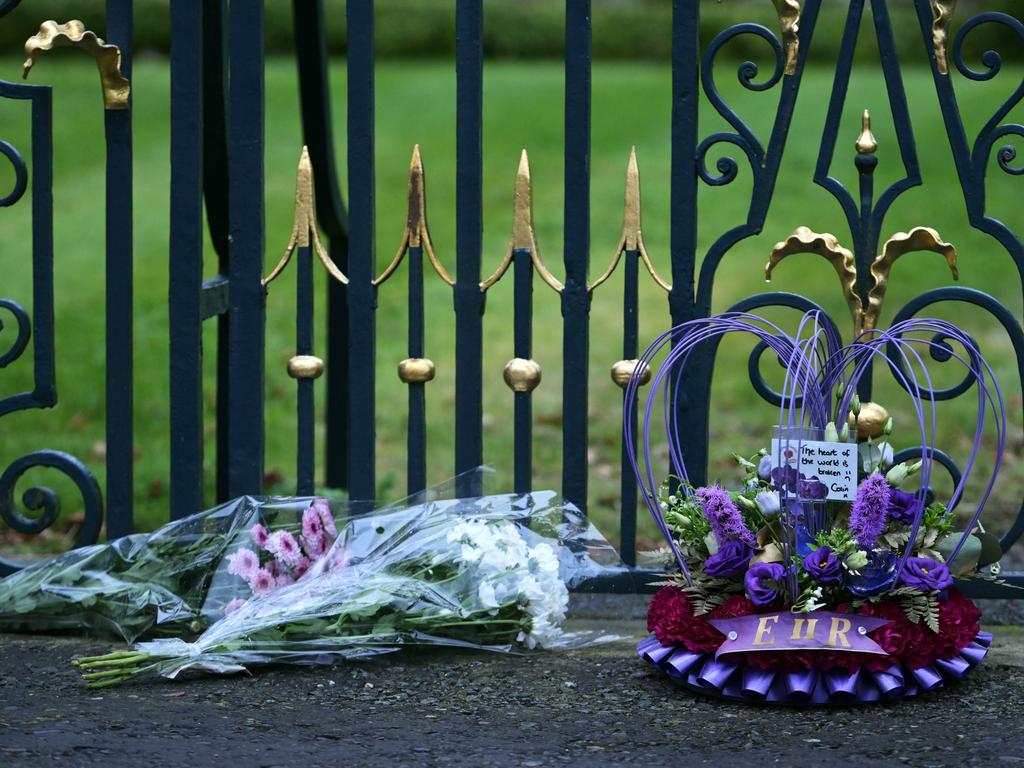 Flowers left by members of the public at Hillsborough Castle, Northern Ireland. Picture: Charles McQuillan/Getty Images