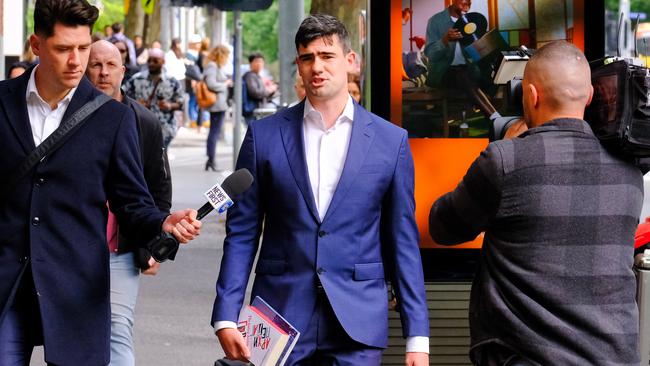 Jacob Hersant arrives at the Melbourne Magistrates’ Court on Friday. Picture: NewsWire / Luis Enrique Ascui