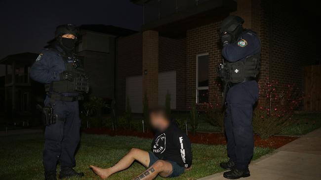 Police arrested members of the Finks this morning. Picture: NSW Police