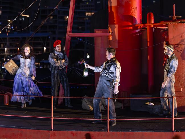 A scene from Il Tabarro at the Australian National Maritime Museum. Picture: Jacquie Manning