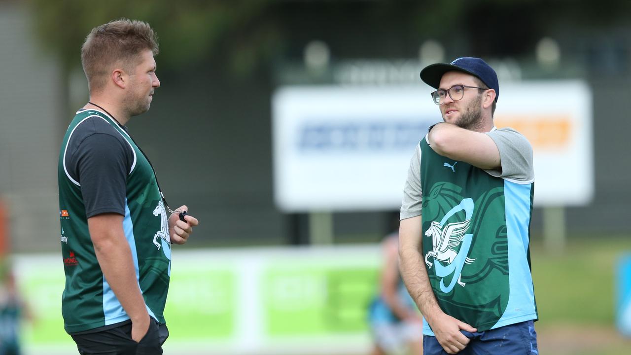 Dan Holroyd (left) will get help from Gribble to shape thier gameplan. Picture: Alan Barber