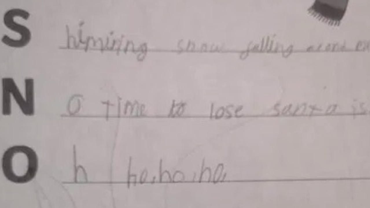 Mum shares son’s cringe-worthy homework mistake on Facebook | news.com ...