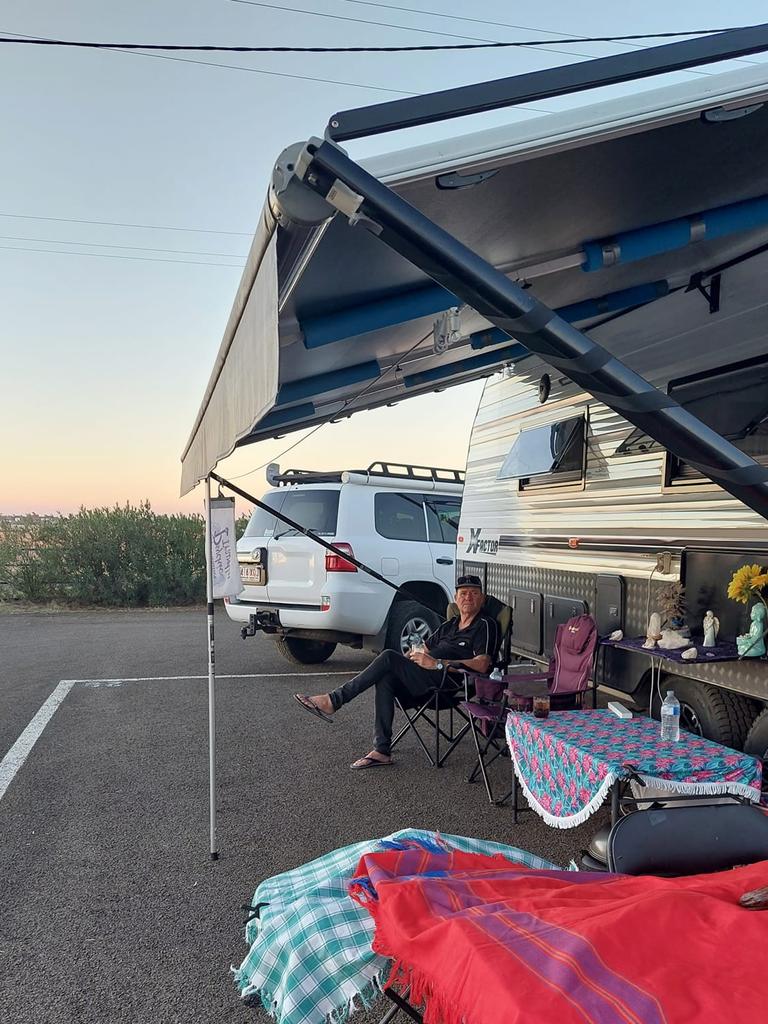 Keryn's current camping set up while she visits Roma. Picture: Supplied.