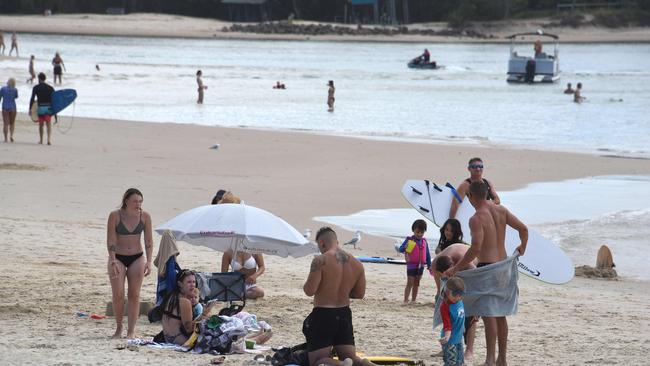 More people at Currumbin Creek than nearby polling booths. Photo/Steve Holland.