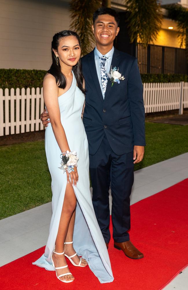 Martchie Clemente and Joshua Bustillo at Mackay State High School formal 2022.Picture: Michaela Harlow