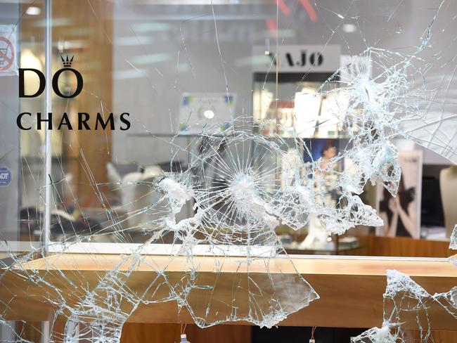 JK Collections Jewellers shop in Waverley Gardens Shopping Centre in Mulgrave was the scene of a smash and grab. Picture: Lawrence Pinder
