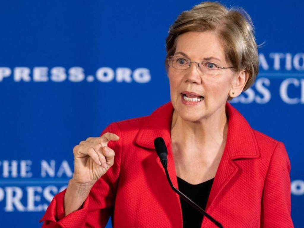 Elizabeth Warren has gained momentum in the open field. Picture: AP