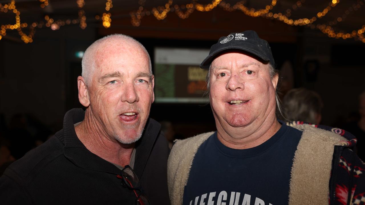 Ged McCormick and Andrew Mckinnon at the Save the Waves Film Festival at Tom Atkin Hall for Gold Coast at Large. Picture, Portia Large.