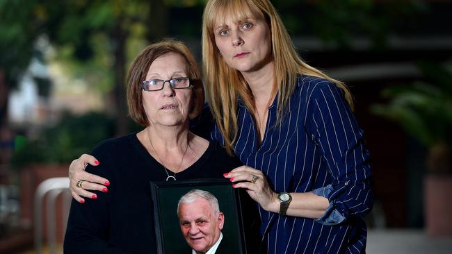 Alma Krecu and Rina Serpo with a photo of their husband &amp; father Ermanno (Eddie) Serpo. Picture: Bianca De Marchi