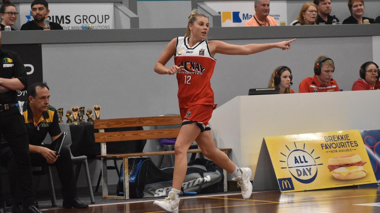 Courtney Virgo for Mackay Meteorettes against Ipswich Force in the NBL1 North. Picture: Matthew Forrest