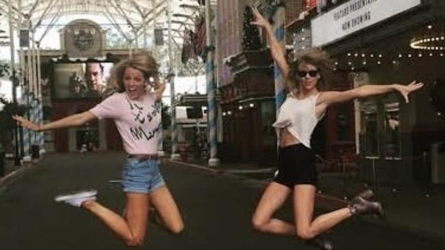 She also has 45 million Instagram followers and high-profile friends, including singer Taylor Swift, pictured at Movie World on the Gold Coast. Picture: Supplied