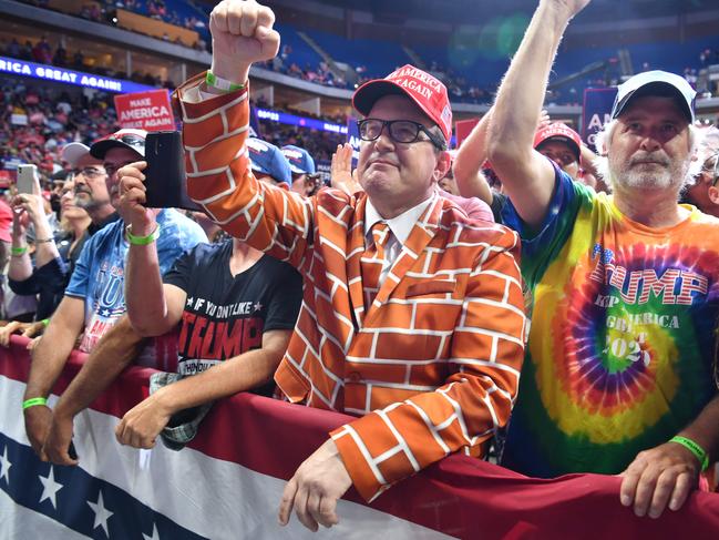 Supporters of Donald Trump at the Tulsa rally. Picture: AFP