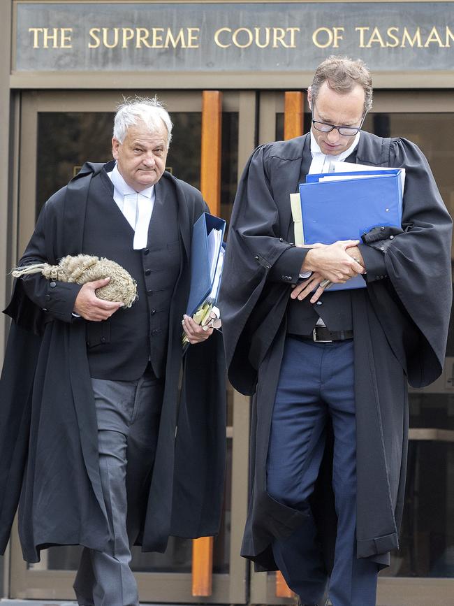 DPP Daryl Coates and Barrister Jack Shapiro at the Supreme Court of Tasmania, Hobart. Picture: Chris Kidd