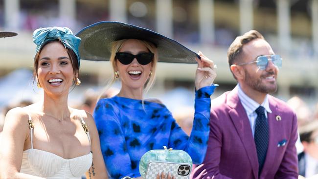 Aisha Jade, Nikki Phillips and Donny Galella attend TAB Everest Day at Royal Randwick. Picture: Wendell Teodoro/Getty Images for ATC