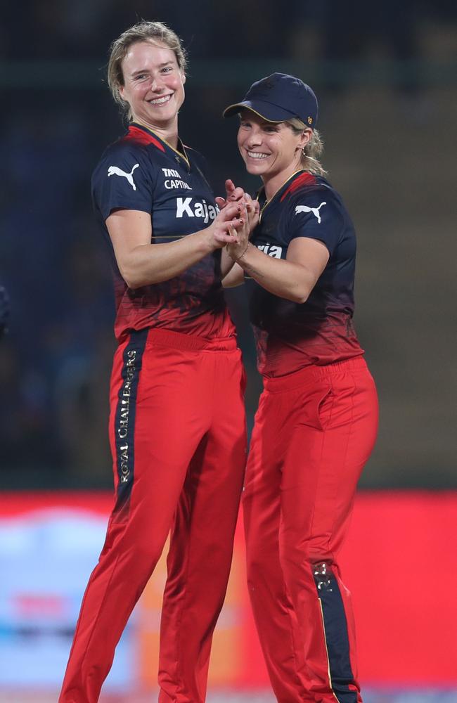 Ellyse Perry and Sophie Molineux (right) both made big contributions with the ball in Royal Challengers Bangalore’s run to the WPL title and will enter the Bangladesh series in top form. Picture: Pankaj Nangia / Getty Images