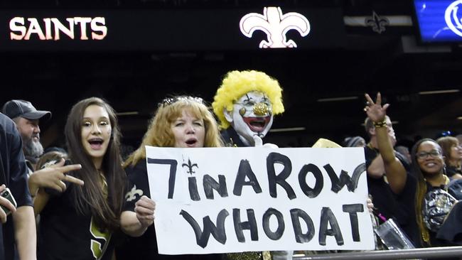 New Orleans Saints fans have had plenty to smile about this season. Picture: AP Photo