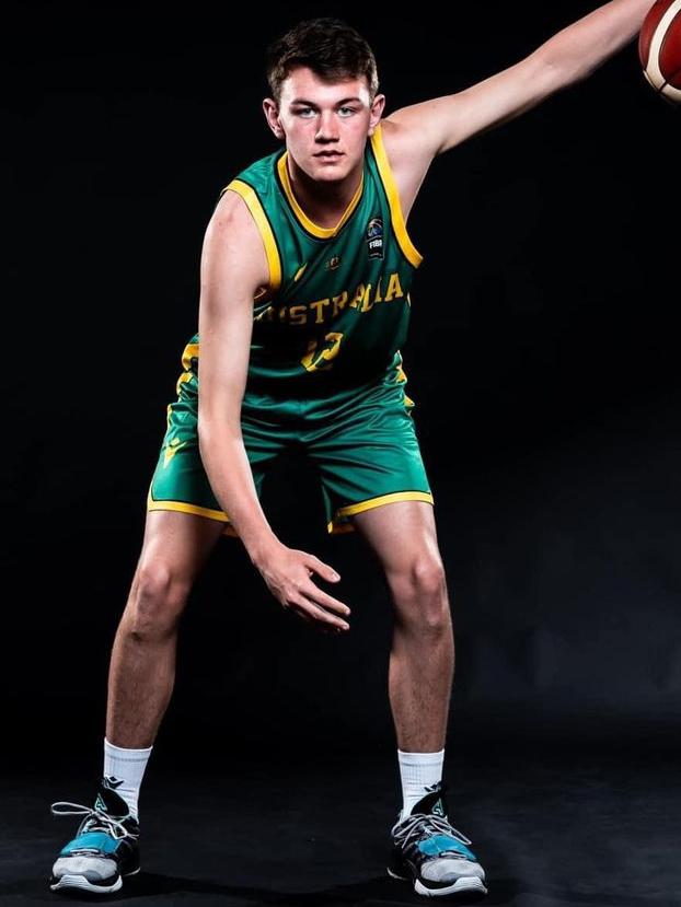 Tassie hooper Jacob Furphy says heâ&#128;&#153;s aiming to lead Tasmania to gold at the upcoming under-18 National Basketball Championships. Pic courtesy of Basketball Tasmania.