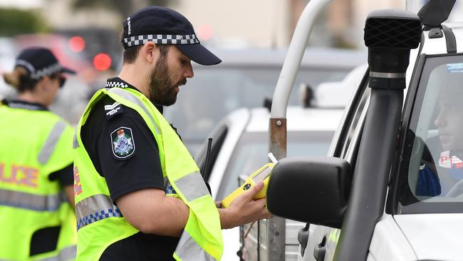 Police conduct a Random Breath Test ( RBT) operation. Generic image.