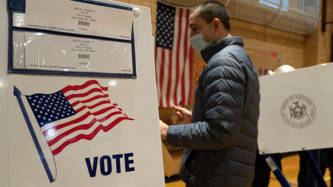 People vote in New York. Picture: AFP