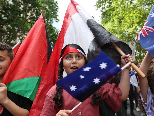 Many children joined the march from Town Hall to Belmore Park near Central Station. Picture: David Swift