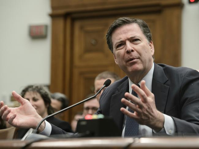 Former FBI director James Comey had to testify before the House Judiciary Committee on the encryption of the iPhone belonging to one of the San Bernardino attackers. Picture: AFP/Nicholas Kamm
