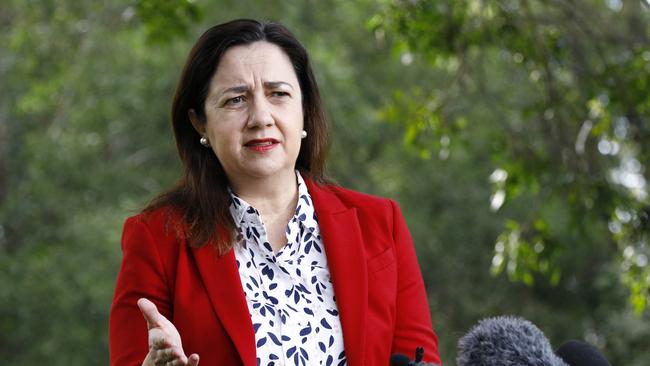 Queensland Premier Annastacia Palaszczuk during a press conference in Brisbane. Picture: NCA NewsWire/Tertius Pickard