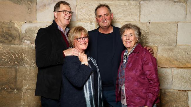 Greg Simms, his wife Merilyn Simms, Hedley Thomas and Lyn's sister Pat Jenkis at a Q&A for the Teacher's Pet podcast. Picture: Hollie Adams