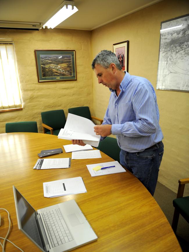 (File image) St Paul’s Grammar School teacher and secretary of International Baccalaureate Australasia Antony Mayrhofer goes through 2013 student results.