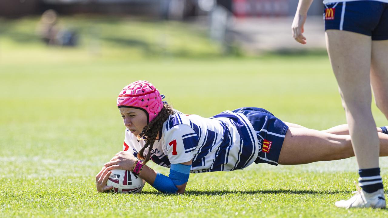 Miah Drennert of Brothers against Valleys in U15 girls Toowoomba Junior Rugby League grand final at Toowoomba Sports Ground, Saturday, September 7, 2024. Picture: Kevin Farmer