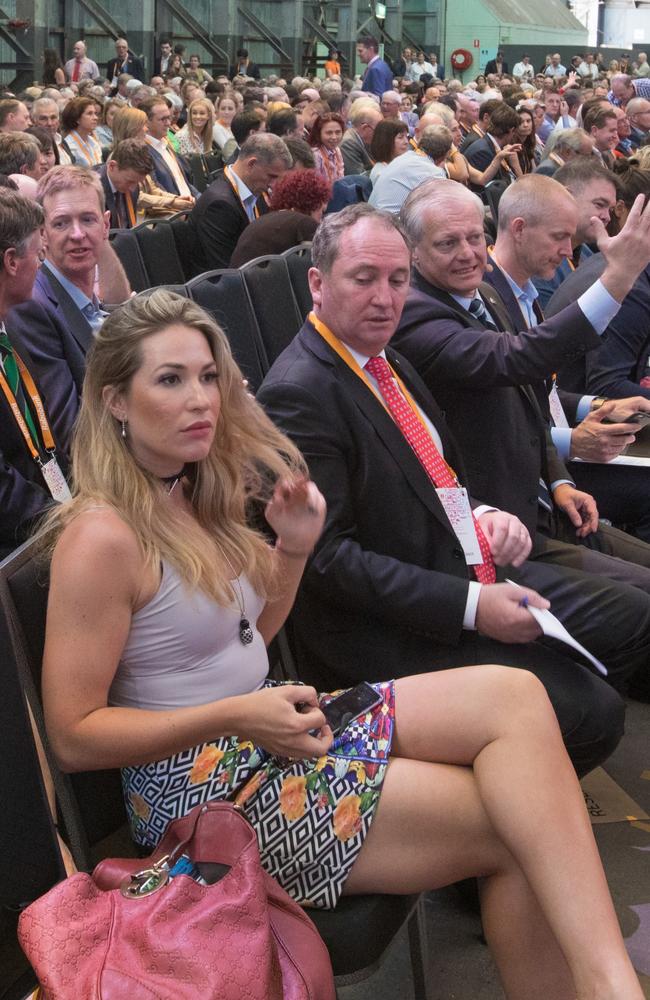 Barnaby Joyce with then media advisor and now official partner Vikki Campion at a farm summit in Sydney in 2016.