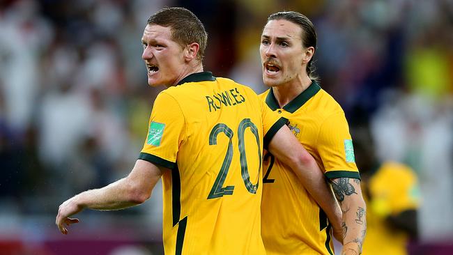 Rowles (L) looks set to have a long career with the Socceroos. Picture: Mohamed Farag / Getty Images