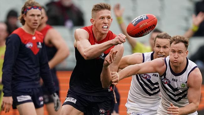 The Demons have been thrilled by Sam Frost’s recent form in defence. Picture: Michael Dodge/Getty Images.