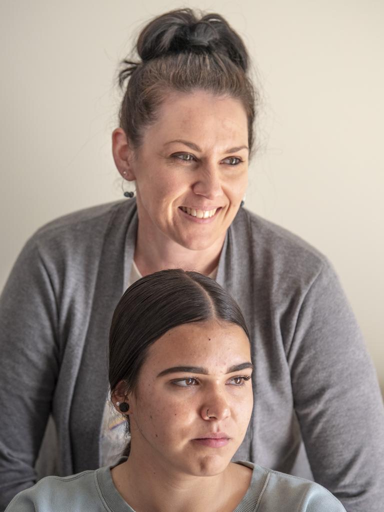 Award finalist Keesha Charles with mother Ange Muirhead who said she was very proud of her daughter and she had come a long way. Picture: Nev Madsen.