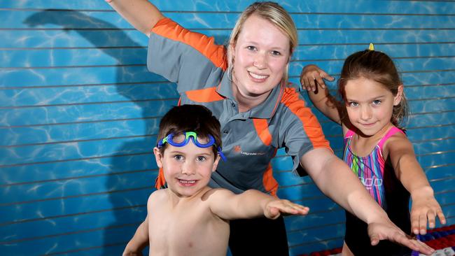 The younger the better: Rebekah Davis with youngsters Harry Lewis and Hanna Lewis.